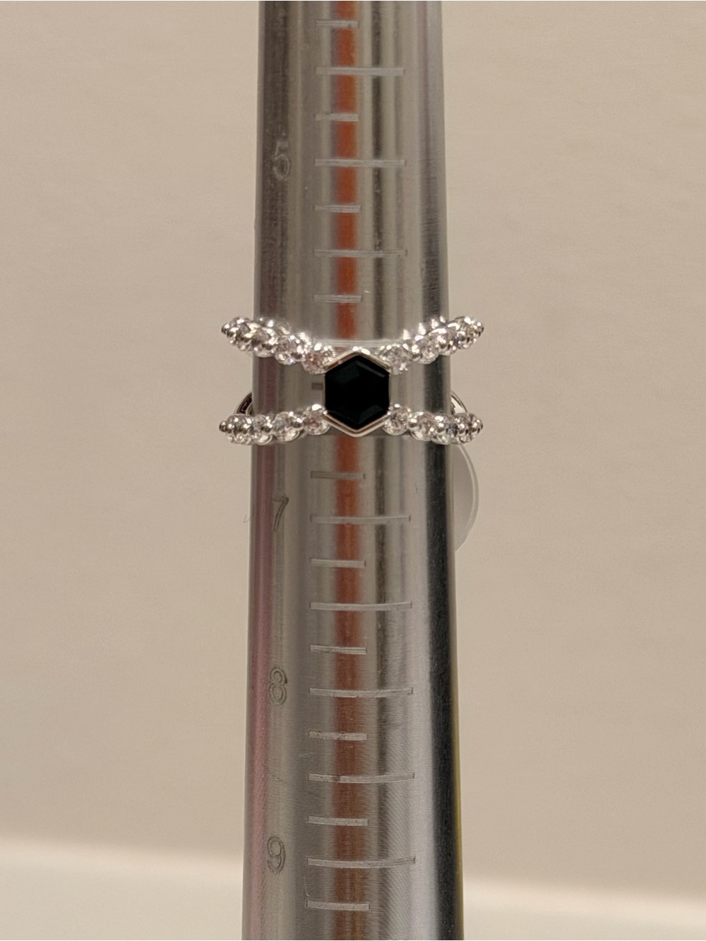 Bomb Party NWT! Silver Ring with Black Onyx and Diamond CZ “Let me Glow First”